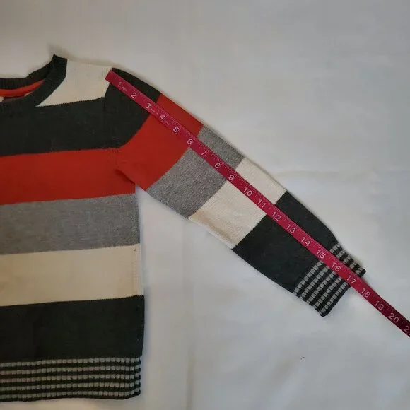 Esprit Kids Toddler Rusty Red Block Striped Crew Neck Pullover Knit Sweater 4T - Picture 11 of 12